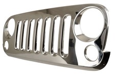 Kühlergrillblende Edelstahl passend für Jeep Wrangler JK 07-17 Grillcover Chrom