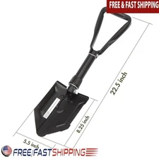Heavy Duty Steel Folding Shovel Serrated Edge Portable Camping Emergency Tool US