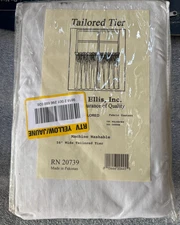 Ellis Curtain Stacey White Solid 56 in. W x 45 in. L Tailored Tier Curtain Pair