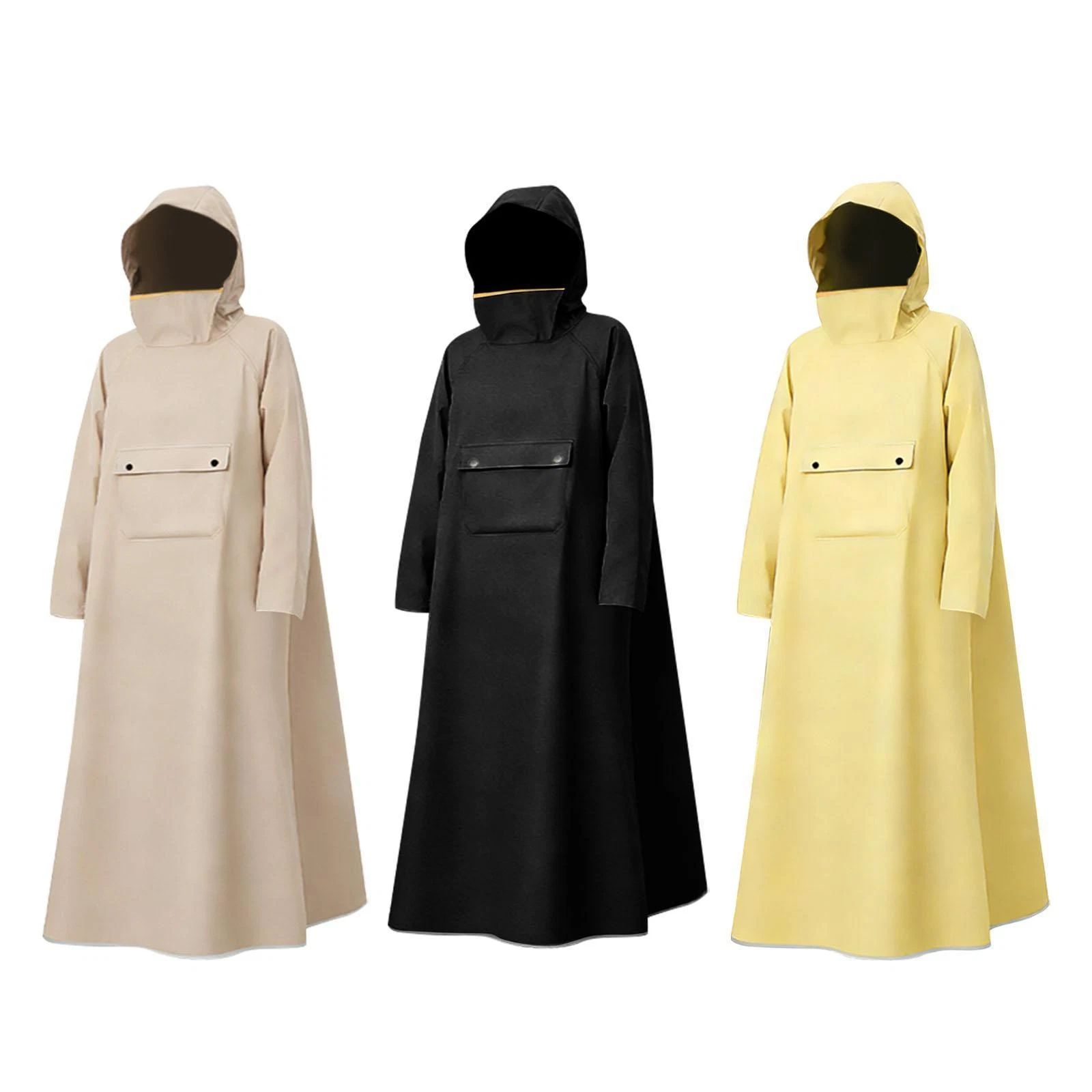 Rain Poncho with Hood Reusable Long Raincoat for Backpacking Outdoor Travel