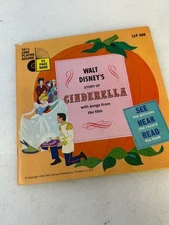 1956 Walt Disney Cinderella Book & Record Set LLP-308 33⅓ RPM Vinyl