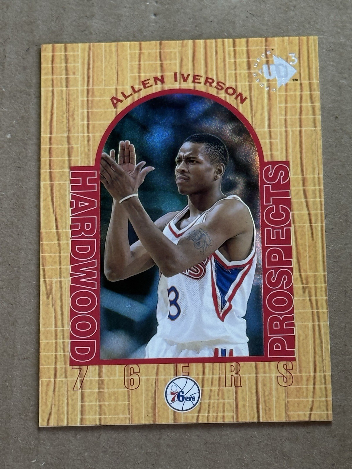 1996-97 UD3 Hardwood Prospects Allen Iverson HOF Rookie Card 14 76ers RC