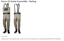 G3 Guide Convertible Simms waders large