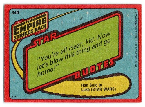 Snow Walker Terror 1980 Topps Star Wars: El Imperio Contraataca #340 - Imagen 2 de 2