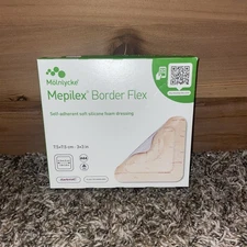 Molnlycke Mepilex Border Flex 595200 Silicone Foam Dressing 7.5x7.5cm3x3in Exp27