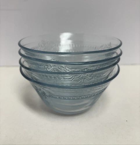 Vintage Fire King Oven Wear Blue Sapphire Philbe Custard / Dessert Cups Set of 4