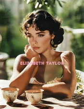 ELIZABETH TAYLOR #85 COLORIZED PHOTO 11 X 8.5 SHIPS FREE
