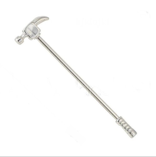 HAMMER HEAD INDUSTRIAL Barbell Surgical Steel 14g ALL LENGTHS. - Picture 9 of 16