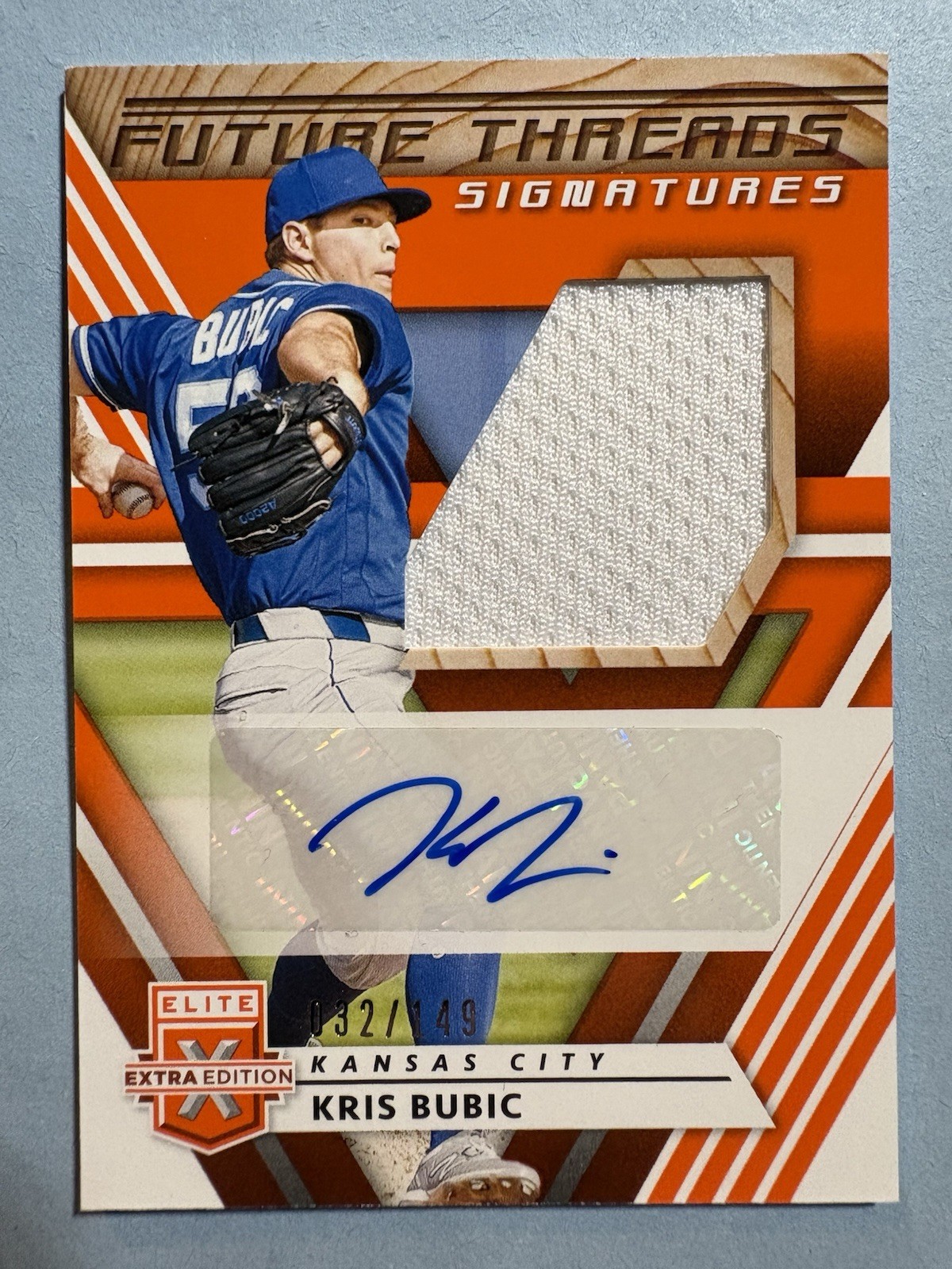 2020 Elite Extra Edition Kris Bubic Patch Auto /149 Orange Future Threads Royals