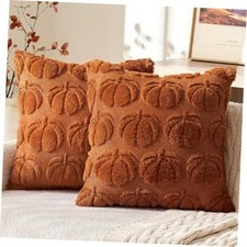 Autumn Throw Pillow Covers 18x18 Set of 2 - Dark Rust - Pair