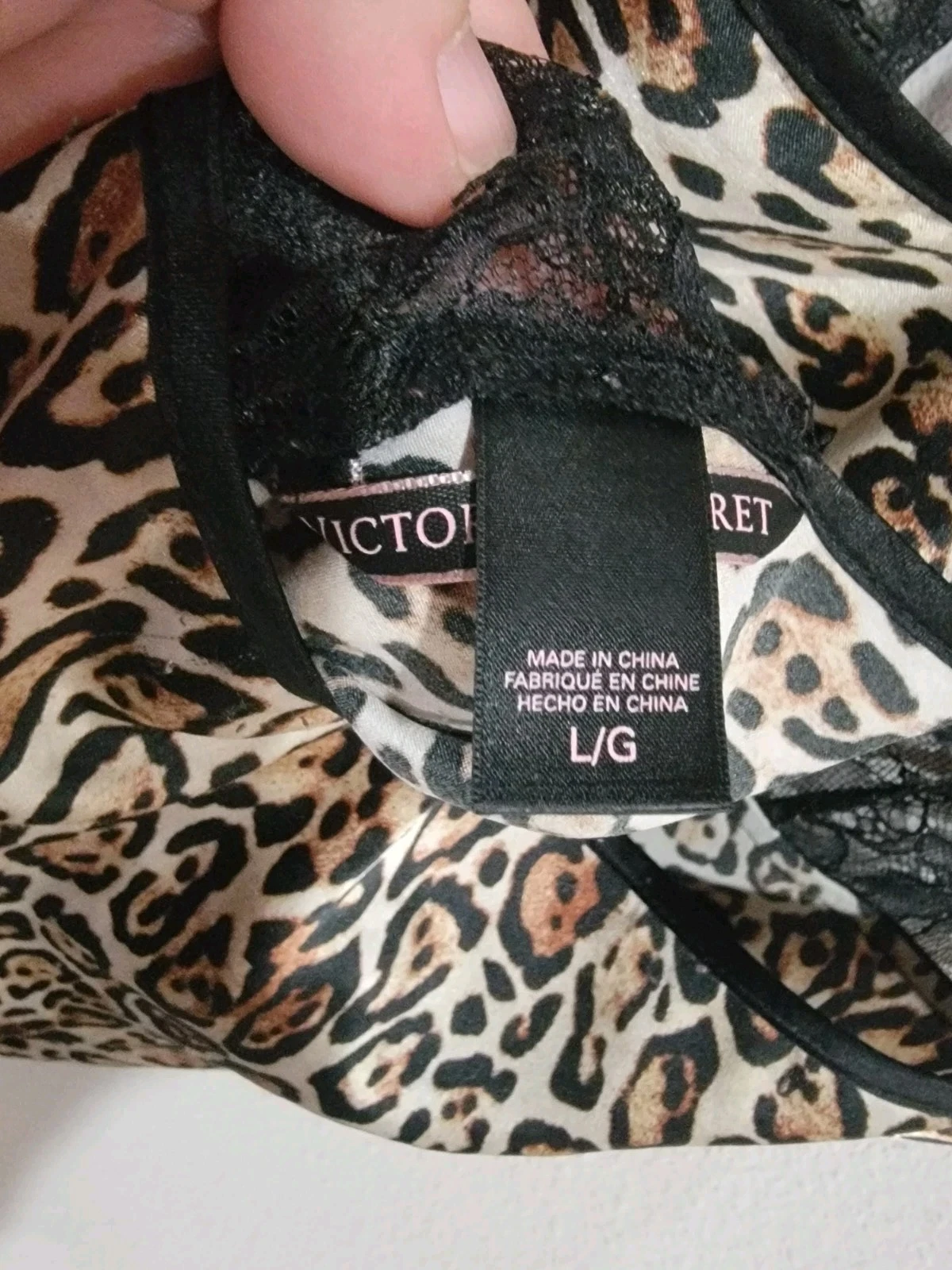 UNDERCOVER Abito Victoria Secret Leopardato Slip Donna L Grande Lingerie Pizzo Y2K Raso Feel