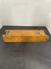 Vintage Wooden Box Manufactured by J. V. Hammond 1924 Spangler, PA