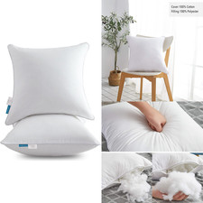 18"x18" Pillow Inserts Set of 2 - Throw Pillow Inserts with 100 Cotton Cover
