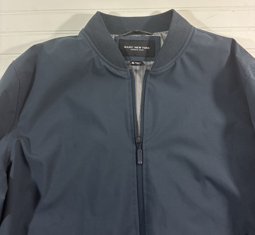 Marc New York Andrew Marc Jacket Bomber Mens Size XL Blue Zipper Pockets - Picture 14 of 21