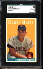 1958 Topps Cleveland Indians Roger Maris #47 RC SGC 8 REALLY NICE CARD