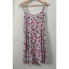 Old Navy White Ditsy Floral Tiered Cami Dress Smocked Back Large