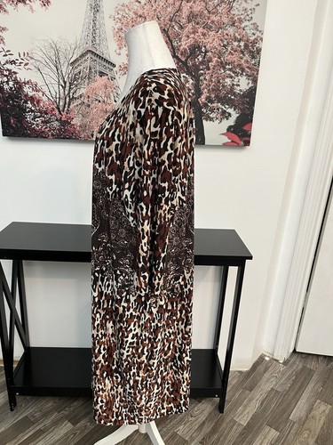 Mlle Gabrielle Women’s Shift Plus Dress Size 3XL Paisley 3/4 Sleeve Pullover - Picture 4 of 9