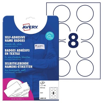 AVERY Zweckform Namensetiketten L4881-20 weiß 65,0 x 65,0 mm, 20 Blatt