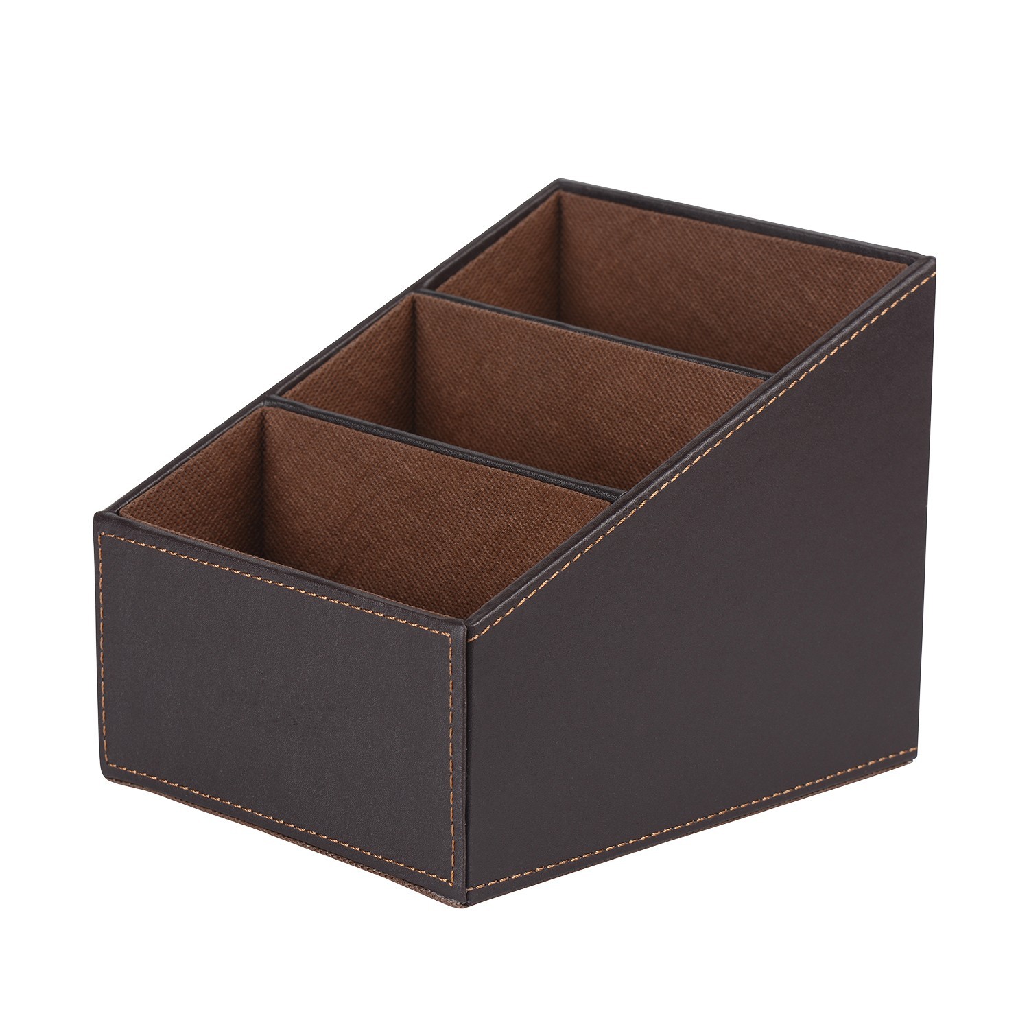 Control Holder Tv Remote Organizer Caddy With 3 Compartments