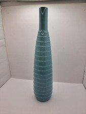 Beautiful Modern & Contemporary Bud Vase Aqua Blue 13" Tall. VGC. Lovely Gift