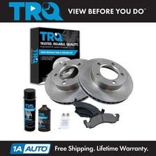 TRQ Front Metallic Brake Pad & Rotor Kit w/Fluids for Ford Bronco F150 4WD 4X4