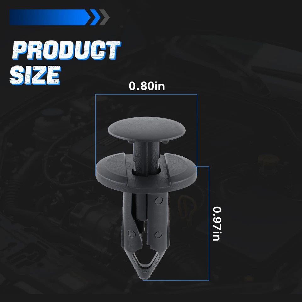 Clips de 100 piezas para orificios remaches de plástico retenedor guardabarros parachoques pasador sujetador 8 mm Foto 2 de 4