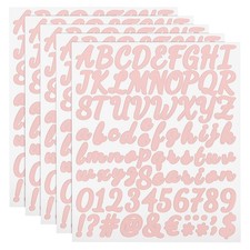5 Sheet 420Pcs Self Adhesive Vinyl Letter Number Stickers Pink 1 Inch