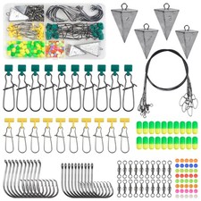 129pcs Surf Fishing Tackle Kit Fish Finder Rig Surf Fishing Rigs Include Pyra...