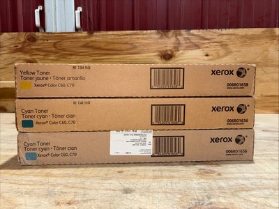 Genuine Set Of 3 Xerox Toners 2 C, Y 006R01658 006R01656 For Color C60, C70