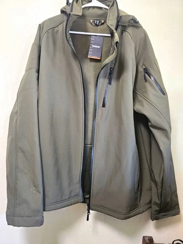 TACVASEN Men's Green Hooded Softshell Full Zip Jacket Size 2XL - product listing photo