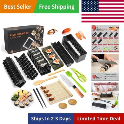 DIY Sushi Kit - 21 Pcs Plastic Set, Sushi Maker including Rice Roll Mold