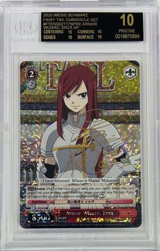 Weiss Schwarz Fairy Tail Armor Wizard Erza SP Foil Signed BGS 10 Black Label EN