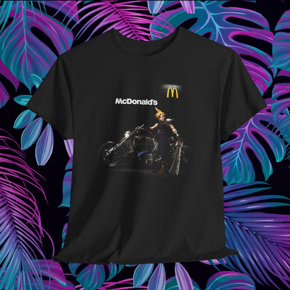 Final Fantasy VII Cloud Strife McDonalds Graphic T Shirt Anime