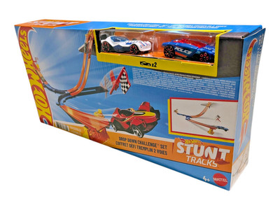 Hot Wheels Stunt Tracks Drop Down Set inklusive 2 Autos Autorennbahn NEU & OVP