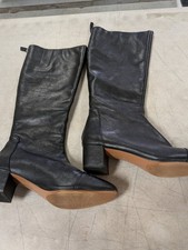 WOMENS NINE WEST BLACK LEATHER BOOT SIZE 9