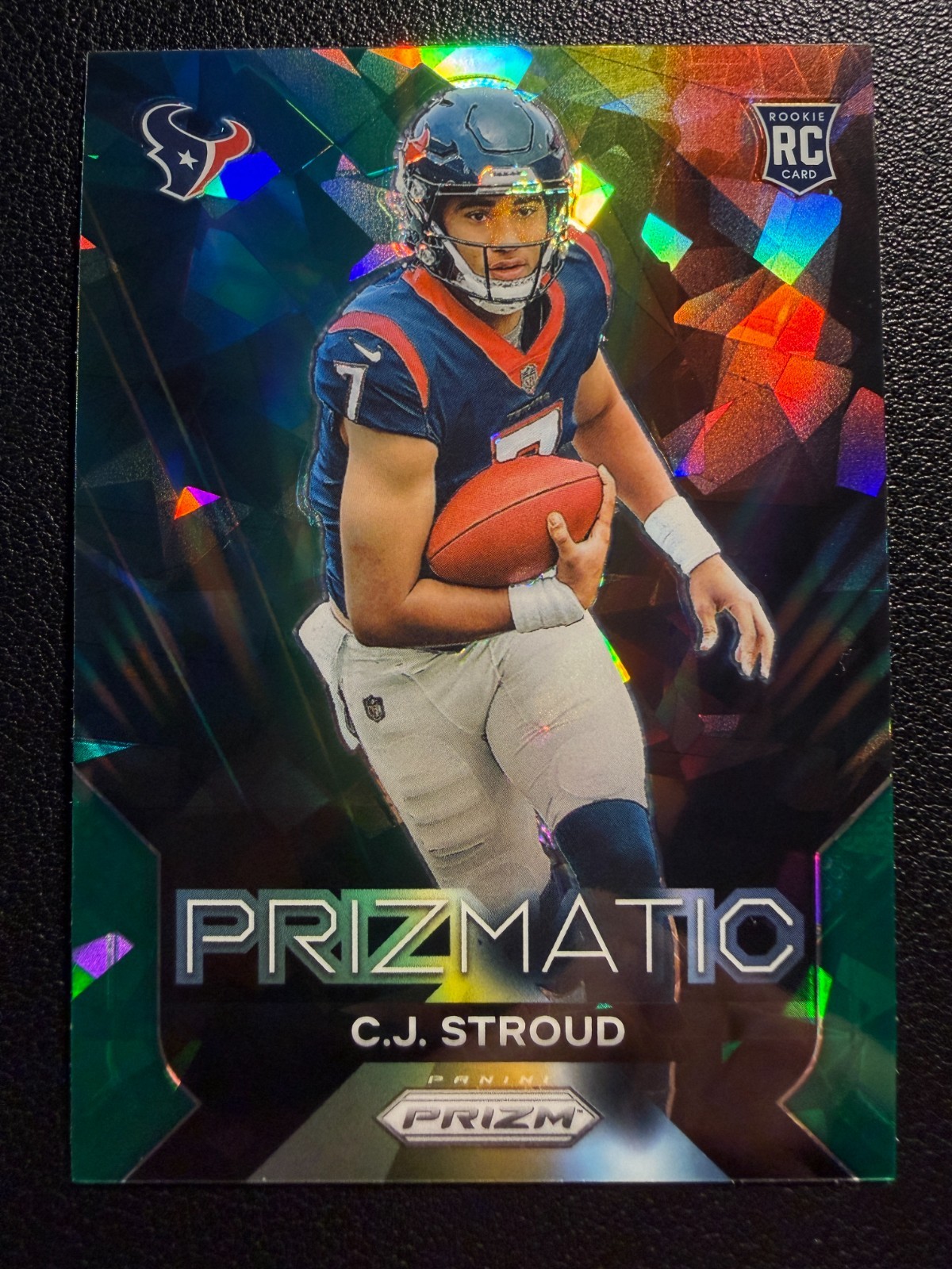 2023 Panini Prizm C.J. Stroud Rookie Prizmatic Green Ice #6 RC - Texans