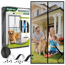 Magnetic Screen Door - Upgraded PET Mesh, Heavy 38"x84 , Black