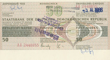 Reisescheck der Staatsbank der DDR , 50,- Mark