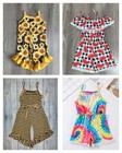 NEW Boutique Girls Romper Lot 6-7 Wholesale Watermelon Leopard Sunflower Tie Dye — photo 1
