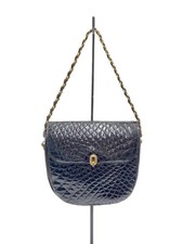 Other Brands Shoulder Bag Leather BLK Solid Color