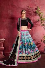 Black Multicolor Traditional fancy lehenga Choli for women In Wedding Occasion w