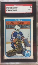 EDMONTON OILERS signed GRANT FUHR #105 1982-83 OPeeChee HOF AUTHENTICATED