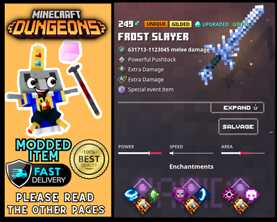 Minecraft Dungeons -Frost Slayer (250 Item Powers) for PS4 PS5