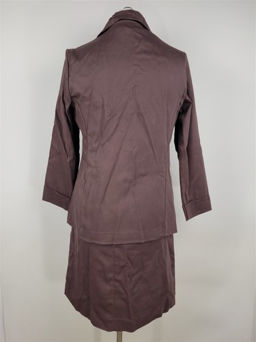 Vintage 1960er Carol Brent braun Piqué gerades Bleistiftkleid mit Jacke Damen 16 - Bild 3 von 10