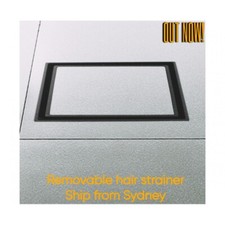 BATHROOM SQUARE BRASS SMART TILE INSERT FLOOR WASTE SHOWER GRATE DRAIN BLACK SLV