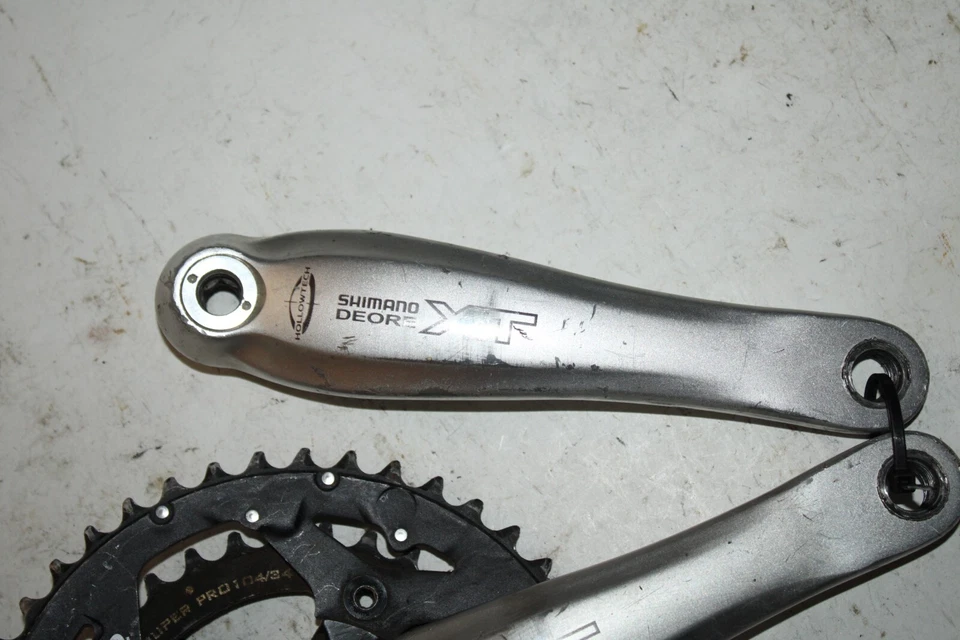 Juego de bielas Shimano Deore XT 180 mm BCD104 44/34t Octalink Hallowtech envío a EE. UU. Foto 3 de 4