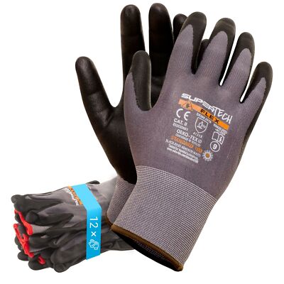 12 Paar Arbeitshandschuhe Flex Nitril Nylon Strickhandschuhe Montagehandschuhe