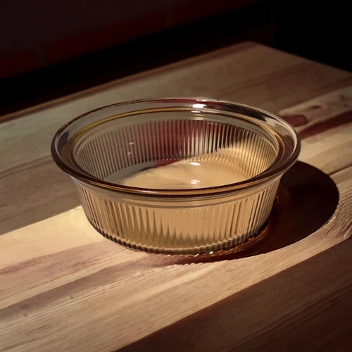 Vintage Pyrex Corning Round Amber Vision Ribbed Glass Pint Bowl C 16 -B Visions