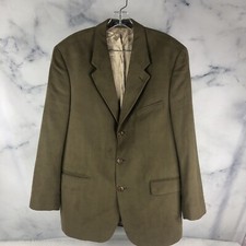 Brandini Solid Brown Microfiber Three Button Blazer Sports Coat Jacket 42R