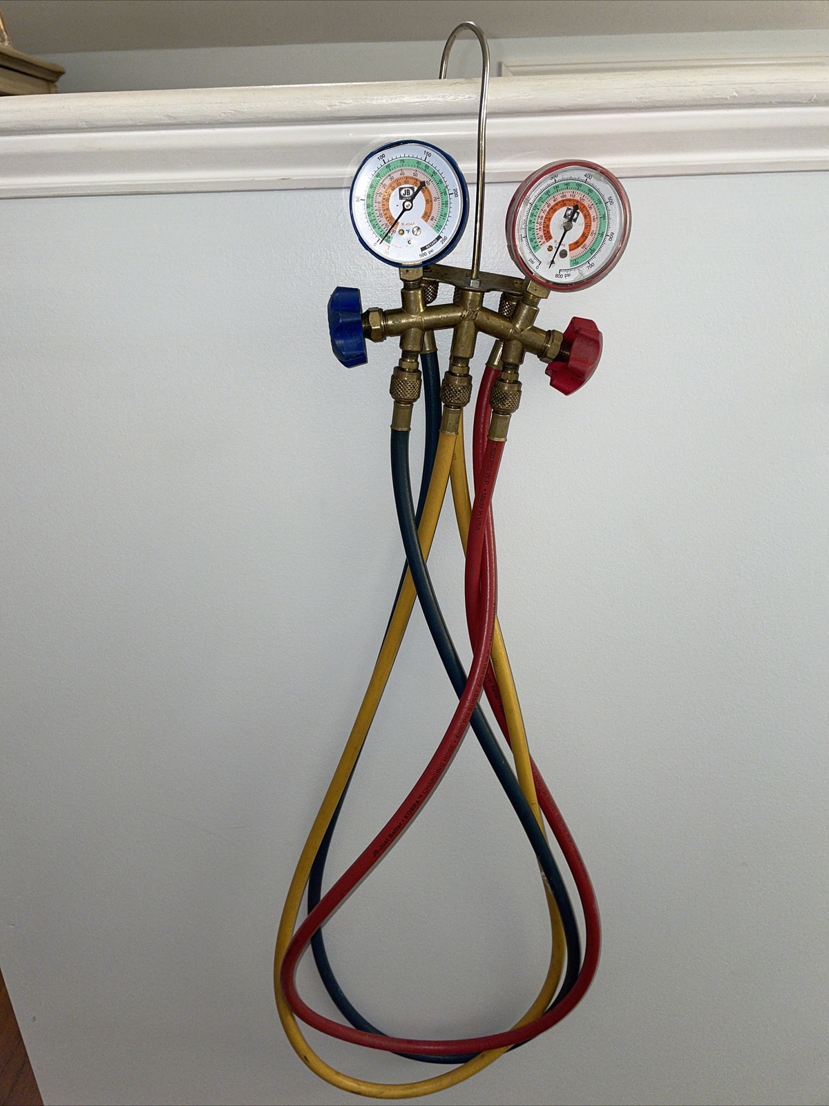 JUST BETTER JB REFRIGERATION MANIFOLD GAUGES WITH HOSES 2 Valve Brass Gauge Set eBay